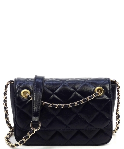 Fashion Quilted Flap Over Crossbody Bag DL710Q NAVY